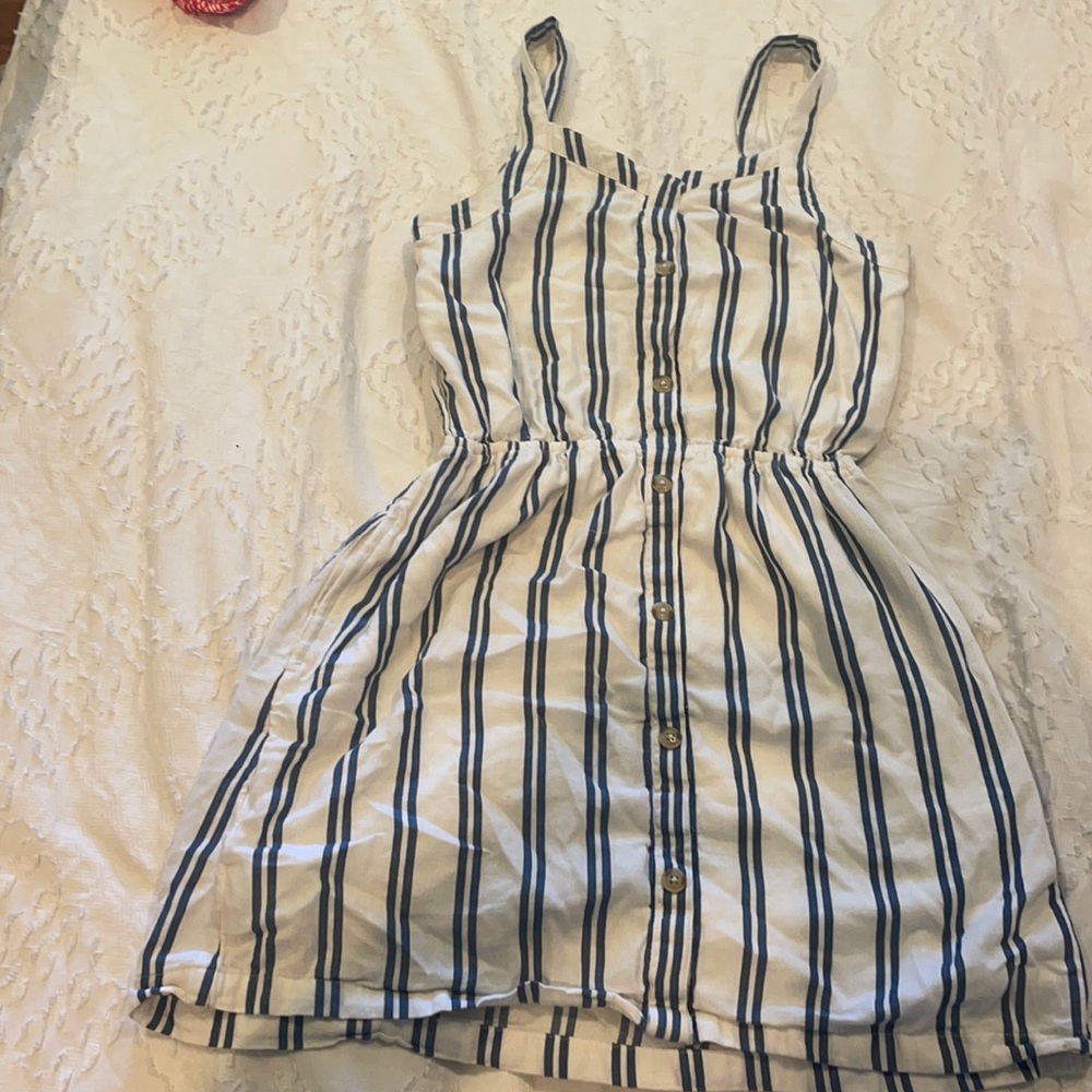 Abercrombie kids blue and white dress